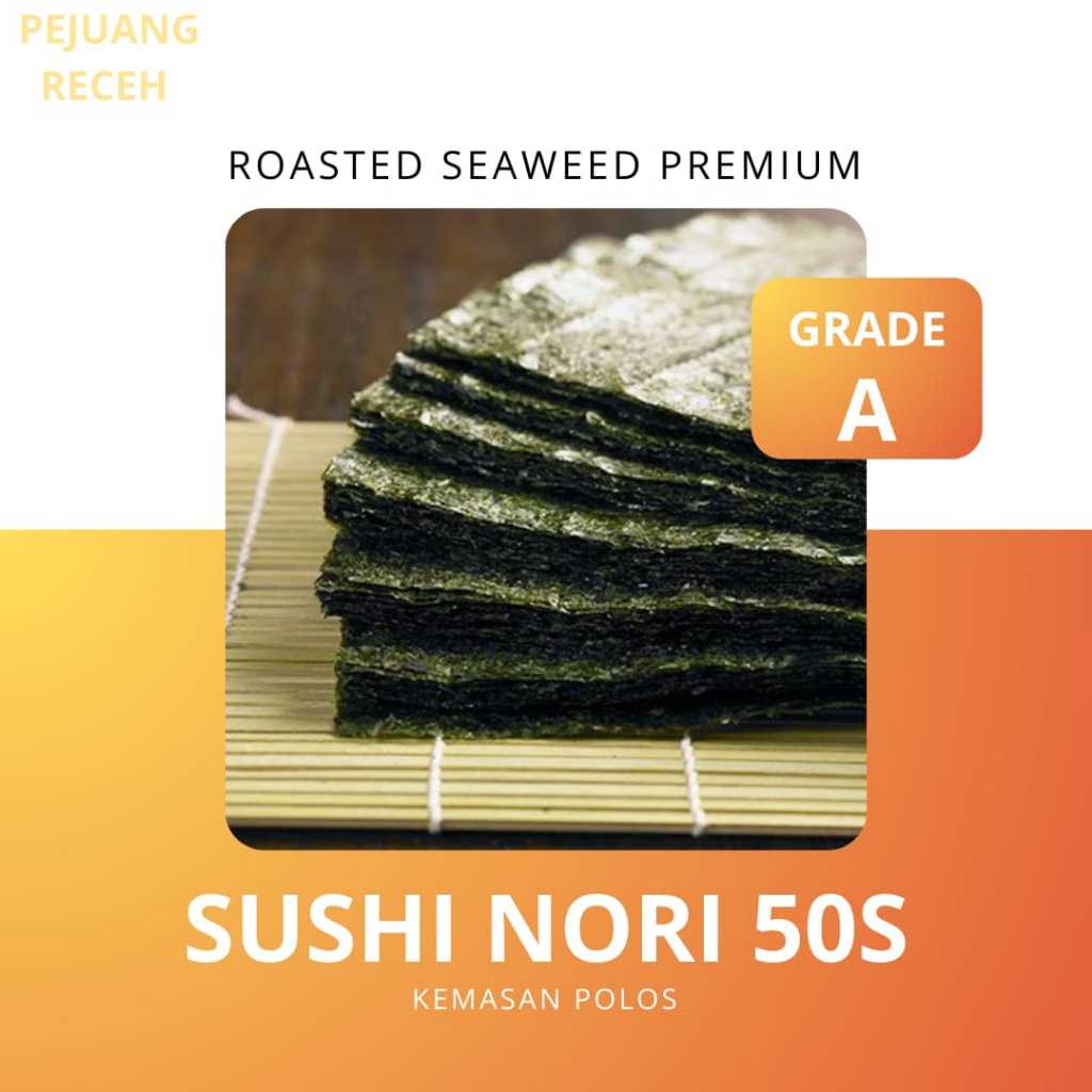 

SUSHI NORI 50 LEMBAR GRADE A (HB) | ROASTED SEASWEED 50 SHEETS | ROASTED SEAWEED 50 LEMBAR HALAL