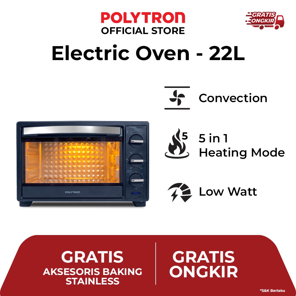 Polytron Kitchenmate Oven Listrik 22 Liter PEO 22B1B