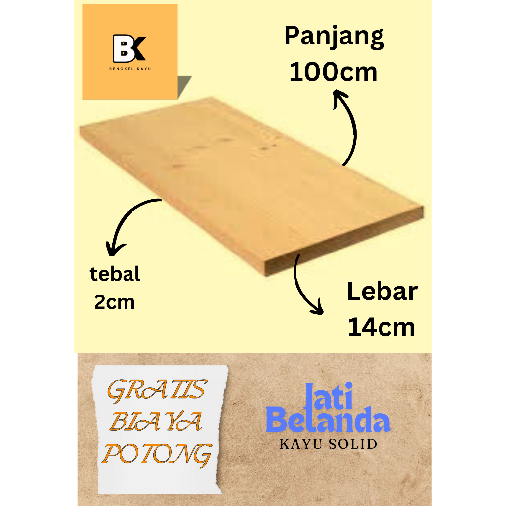 Kayu Jati Belanda Pinus Papan Halus 120 100cm 120cm Ukuran 2x14x100cm papan bekas palet murah