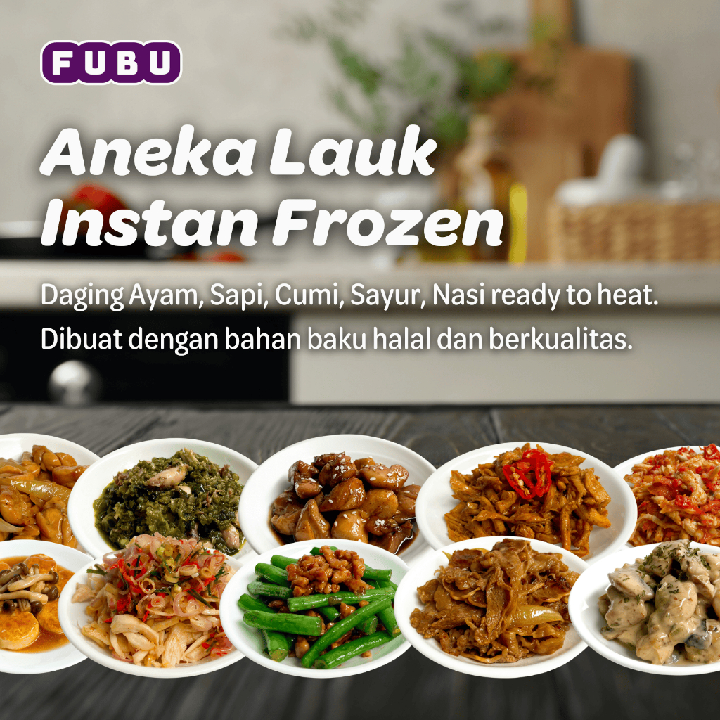 

KIRIM INSTAN Aneka Menu Lauk Frozen Siap Saji FUBU Kemasan Satu Porsi Ayam Daging Sapi Beef Cumi Sayur Nasi Rendang Cabe Ijo Sambal Mercon Matah Yakiniku Blackpepper Honey Soy Creamy Alfredo Nasi Goreng Sosis Garlic Butter Fried Rice Beku