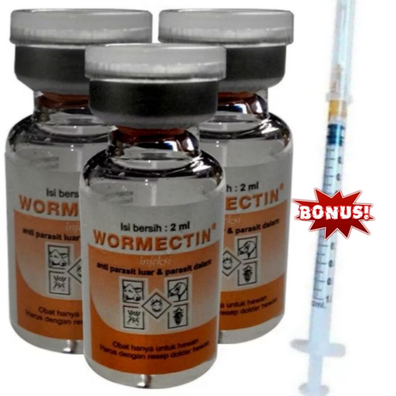WORMECTIN 2 ML PLUS SUNTIKAN 1ML / WORMECTIN INJEKSI 2 ML / TERMURAH