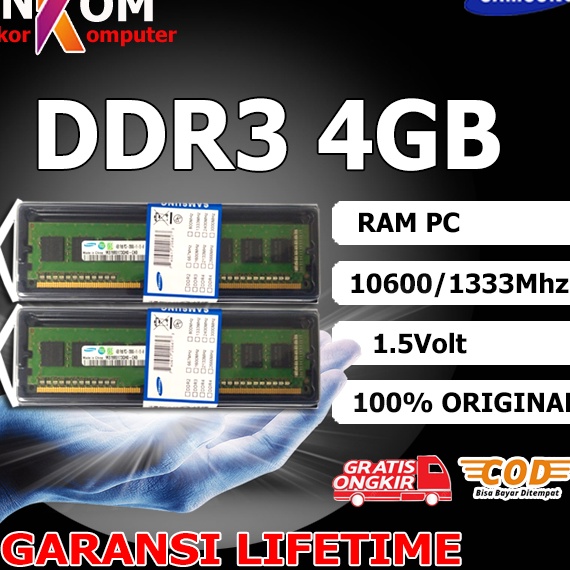 Ram PC DDR3 4GB 16 Samsung 1333MHZ