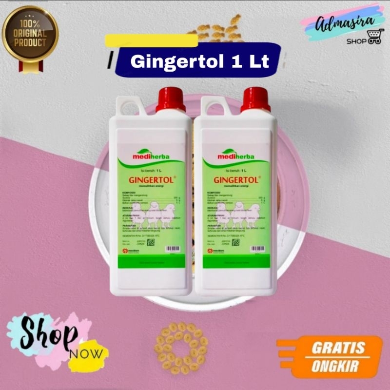 GINGERTOL 1 Liter Medion Obat Suplemen Herbal Unggas Ayam Penguat Tenaga Stamina Jahe Merah Sorbitol