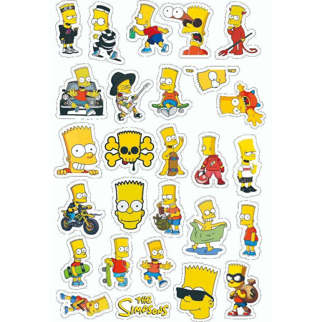 

Stiker Pack isi 25-35pcs Series Cartoon Simpsons Cocok Untuk Laptop Helm Tumblr