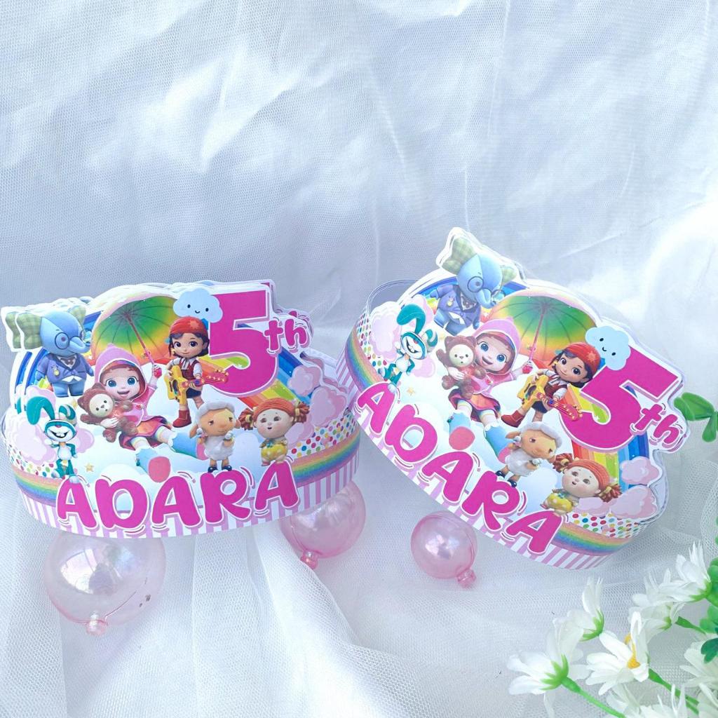 Ruby Rainbow Topi Ulang Tahun Anak / Hiasan Kepala Birthday Party