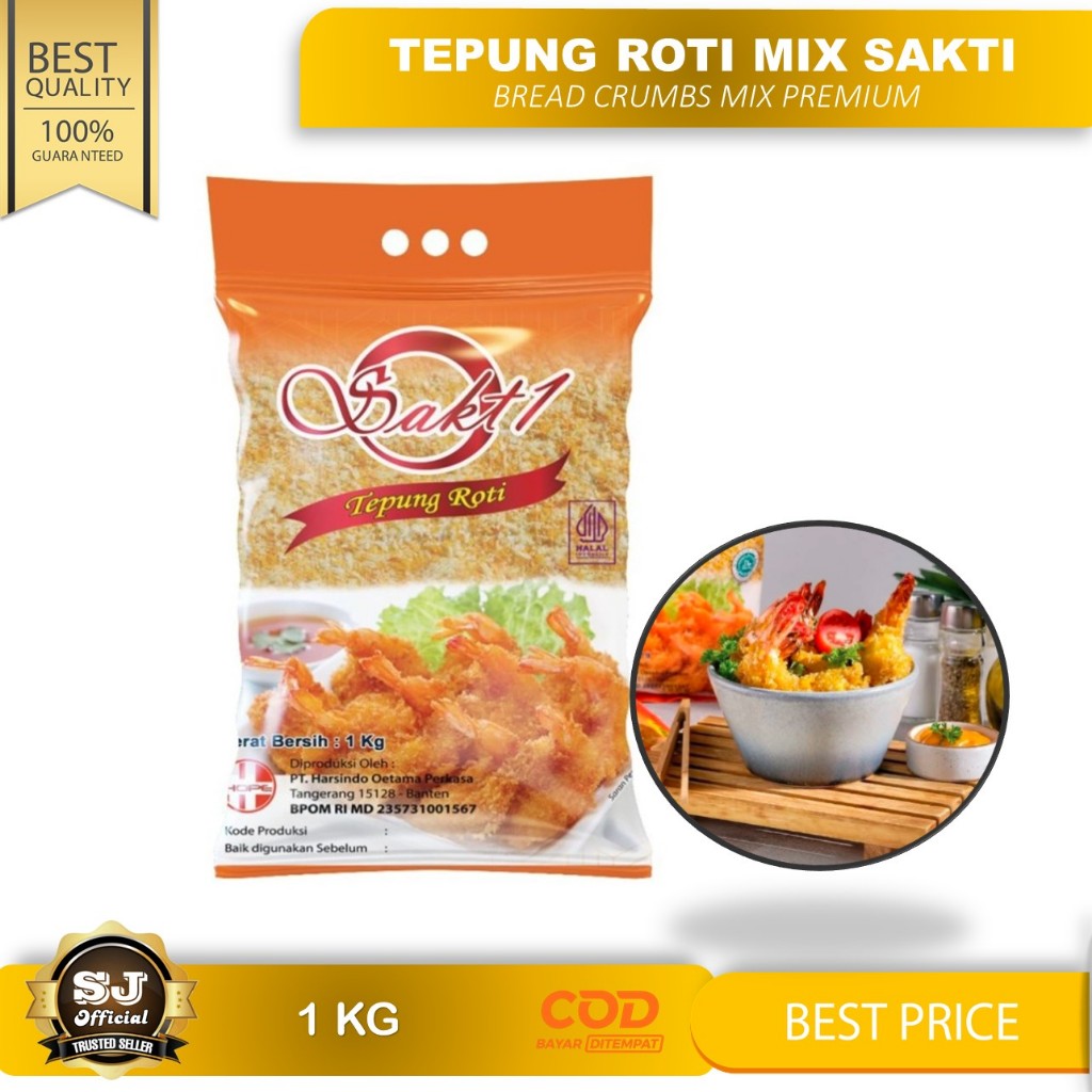 

TEPUNG ROTI MIX SAKTI 1KG / Tepung Panir SAKTI Mix Kemasan 1 Kg HALAL BPOM