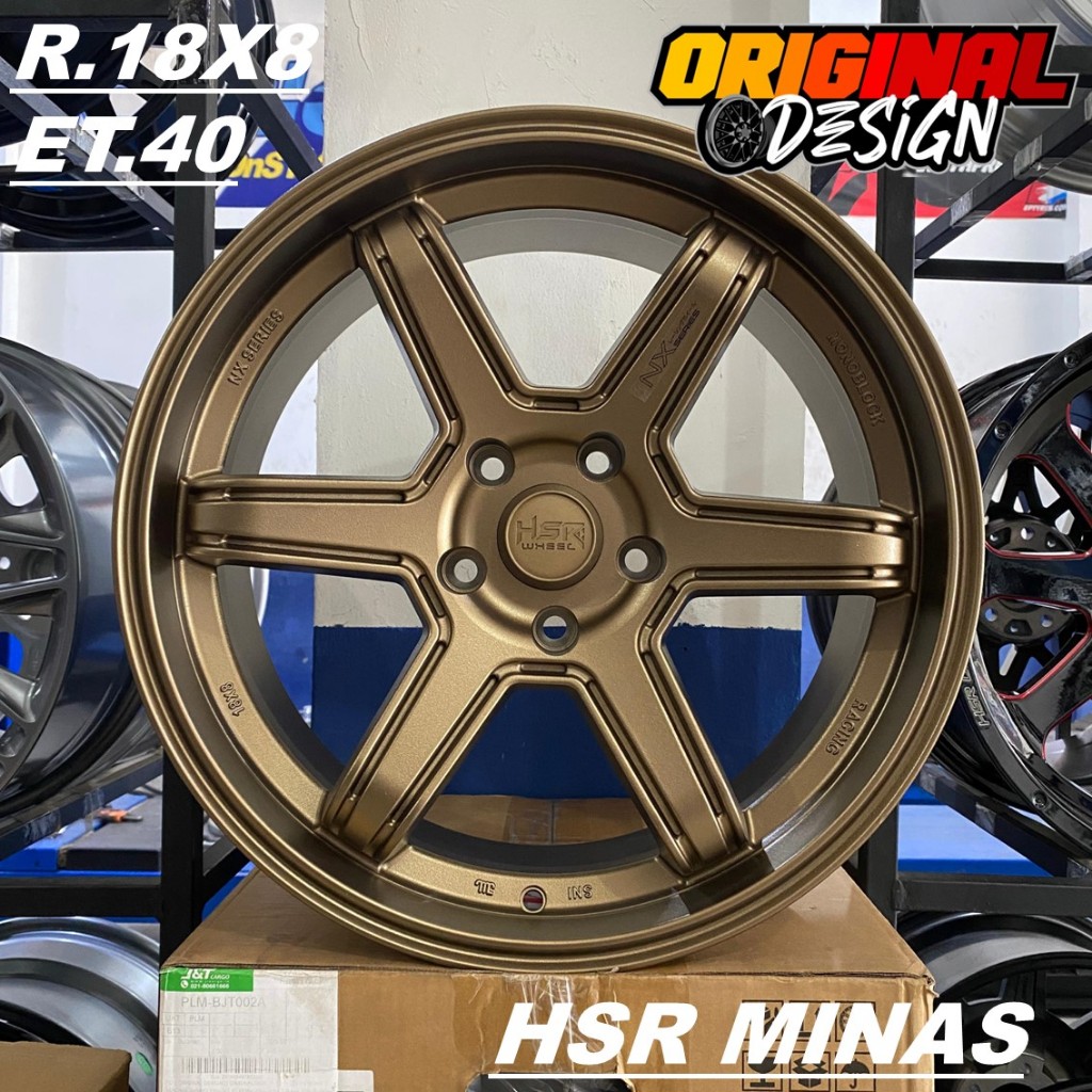 Velg mobil XPANDER, WRV, BRV, CIVIC, ring 18 HSR MINAS R18 pcd 5x114,3 bronze palang 6