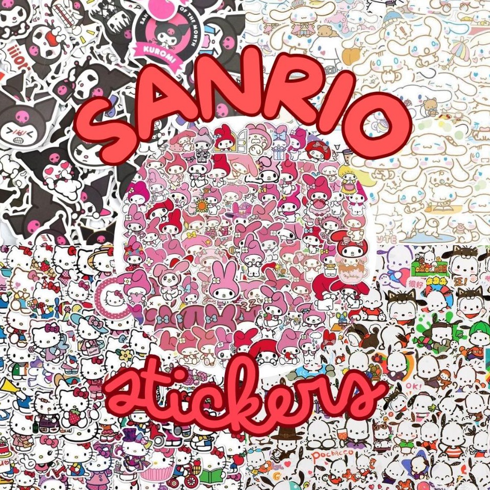 

Hadir Hari Ini PaPaPa COD 1pcs Sticker Karakter Lucu Murah Kuromi Melody Cinnamoroll Hello Kitty Pochacho untuk DIY Deco Journal