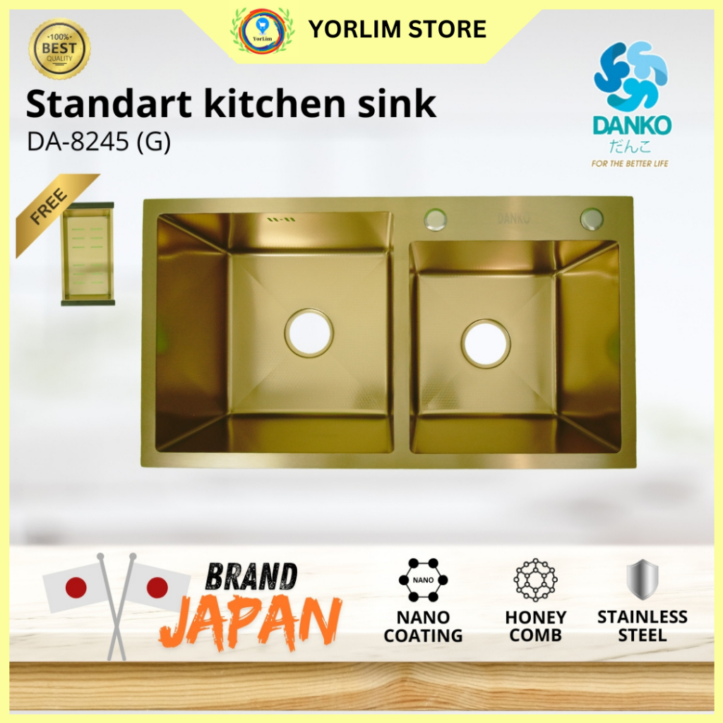 Kitchen Sink / Bak Cuci Piring Danko Gold 2 Lubang - DA-8245 (G)