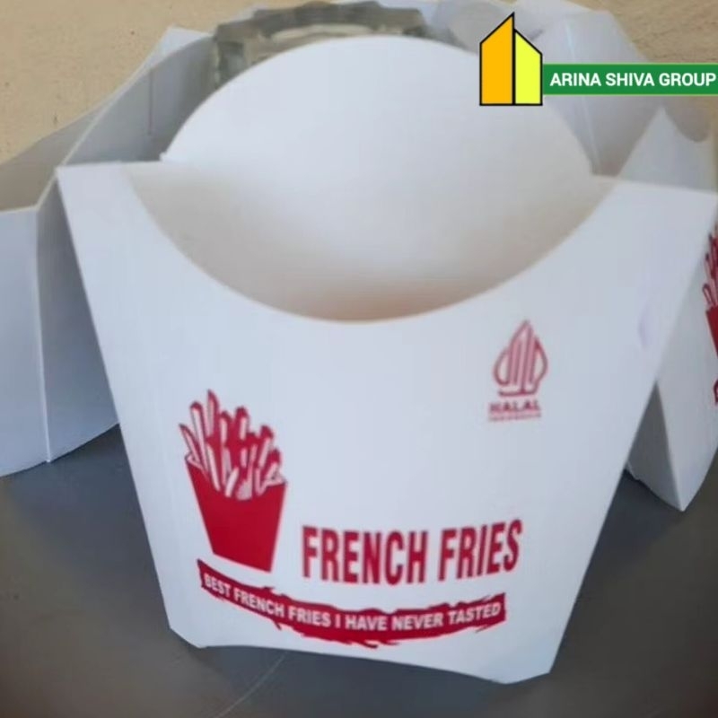 

50 LEMBAR KEMASAN FRENCH FRIES IVORI PUTIH UKURAN 11 × 8 × 3 CM HIGH QUALITY TEBAL PRODUK TERBARU | DUS FOOD GRADE VIRAL TIKTOK | BOX KERTAS FRENCH FRIES KENTANG GORENG MURAH | TOKO FOOD GRADE OFFICIAL | CENTRAL JAYA ABADI 250