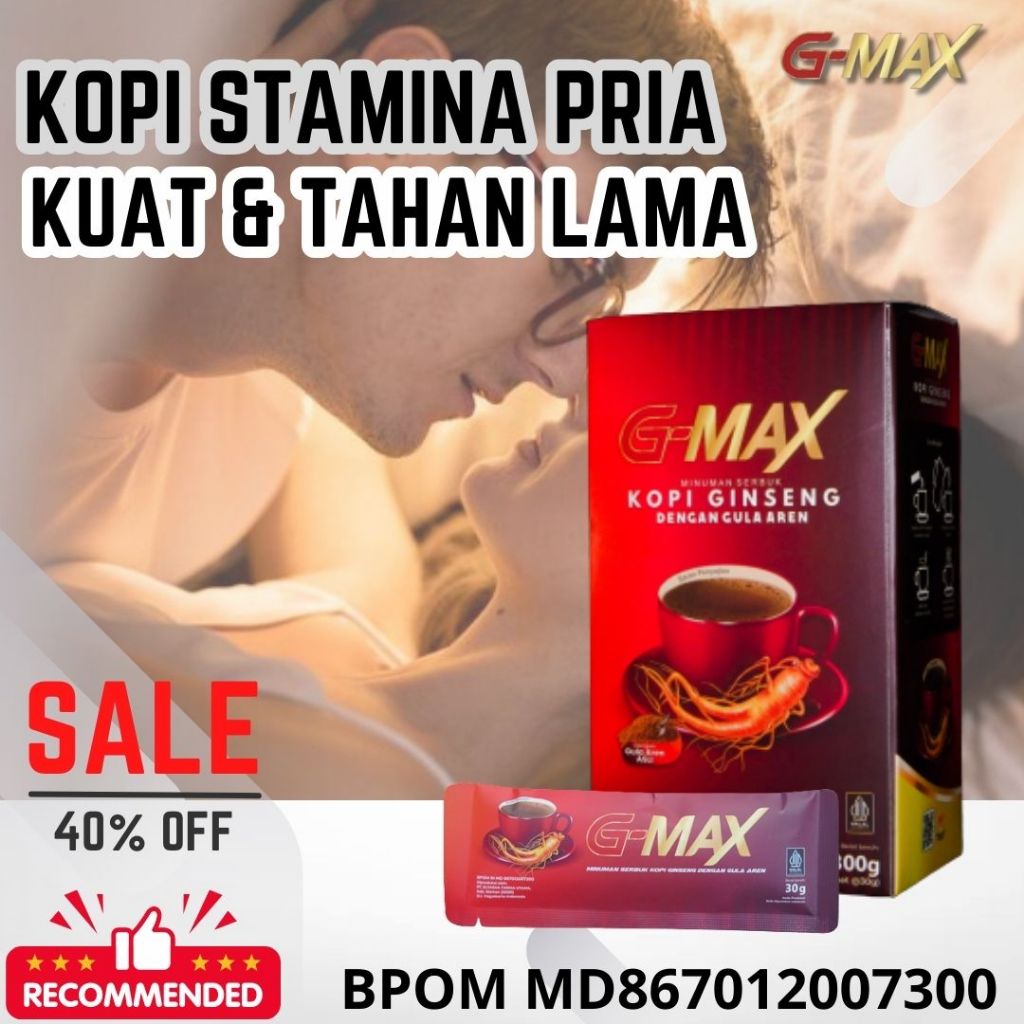 

G-MAX - Kopi Gingseng Stamina Pria 1 Box isi 10 sachet Original Herbal Alami Berkualitas Kopi cni