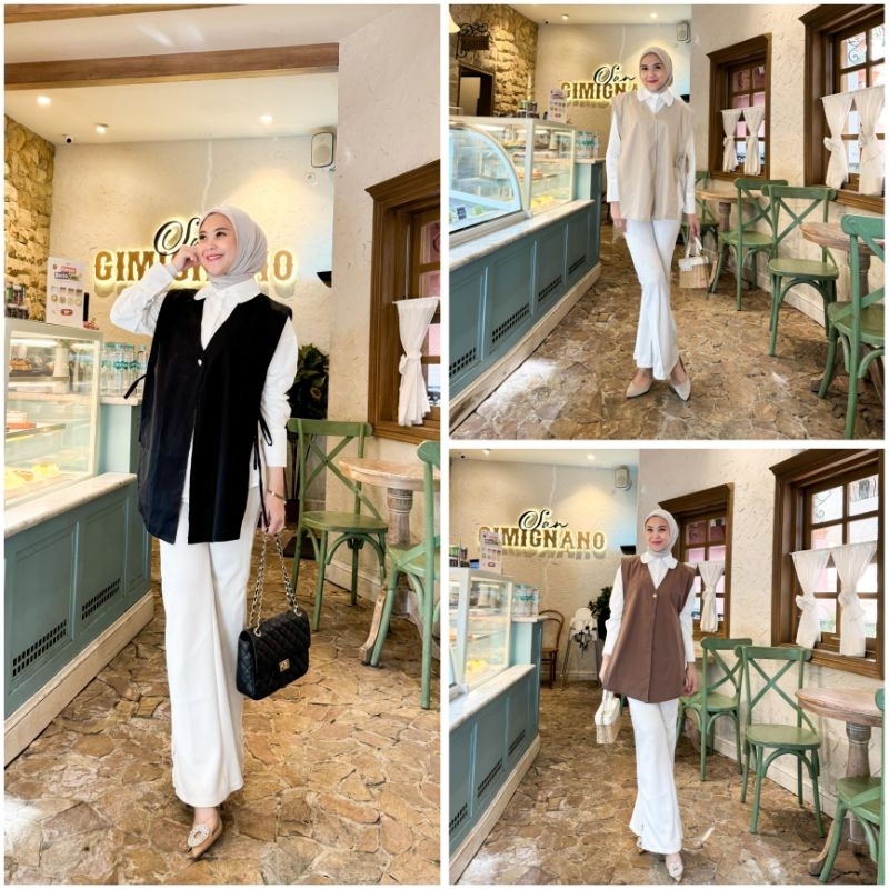 KEMEJA 2IN1 VEST PREMIUM