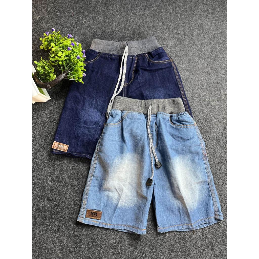 Celana Pendek Jeans Anak Laki Laki Perempuan Jeans Rib Bassic Ripped Keren Usia 1-12 Tahun