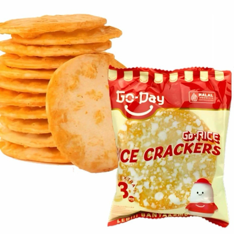 

[ 1 Renceng 10 pcs ] GO RICE Crackers Snack GO DAY krekers beras GO-DAY