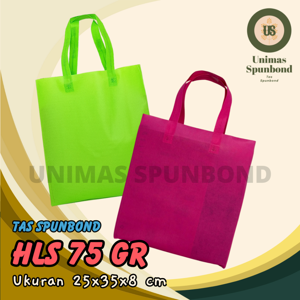 

TAS SPUNBOND HANDLE LIPAT SAMPING (HLS) 25X35X8 CM 75GR POLOS UNTUK TAS SOUVENIR, SYUKURAN, MENGENANG, PROMOSI, BANSOS,DLL