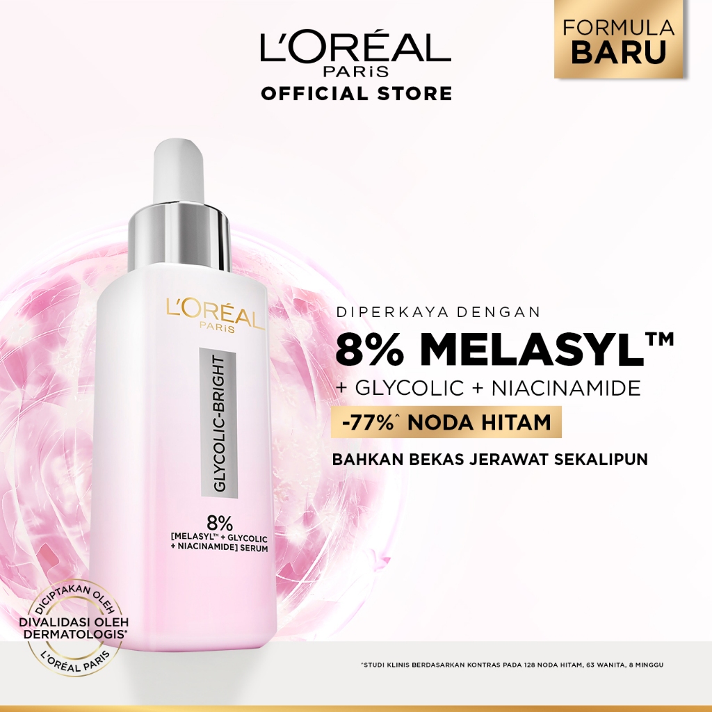 L'Oreal Paris Glycolic Bright 8% [MELASYL + GLYCOLIC + NIACINAMIDE] ANTI-DARK SPOT BRIGHTENING SERUM