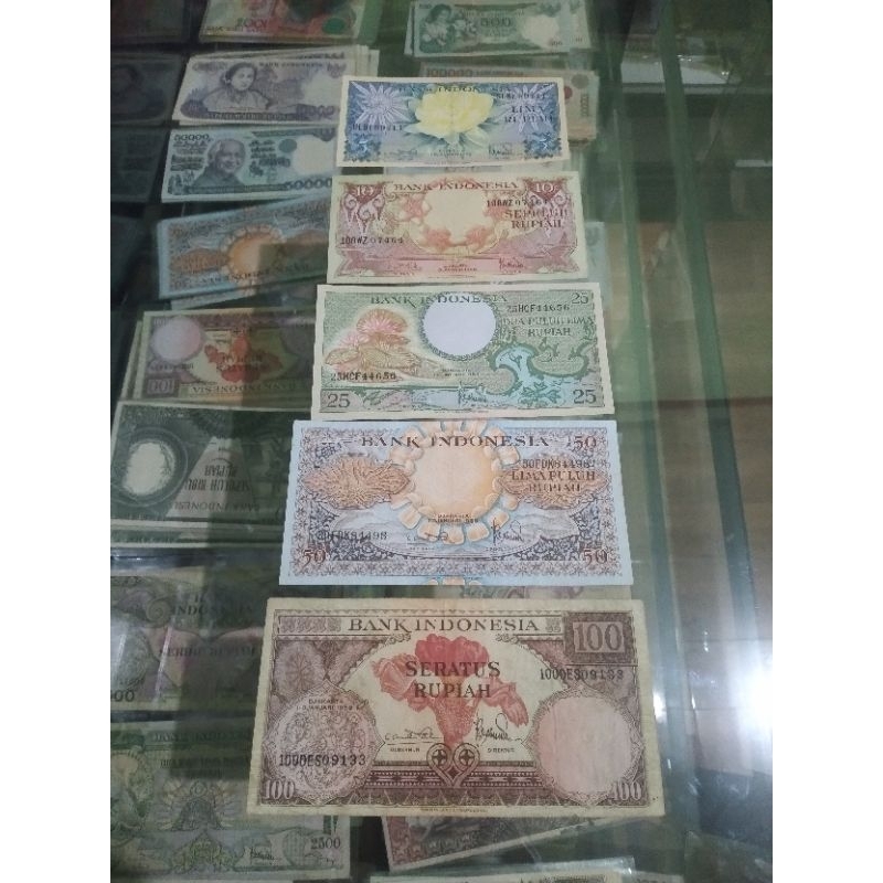 promo uang kuno mini set bunga 5 rupiah sampai 100 rupiah asli kondisi masih bagus