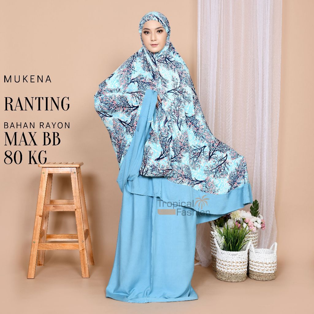 Mukena Bali Motif Ranting Super Jumbo Bahan Janger Premium By Zahwa