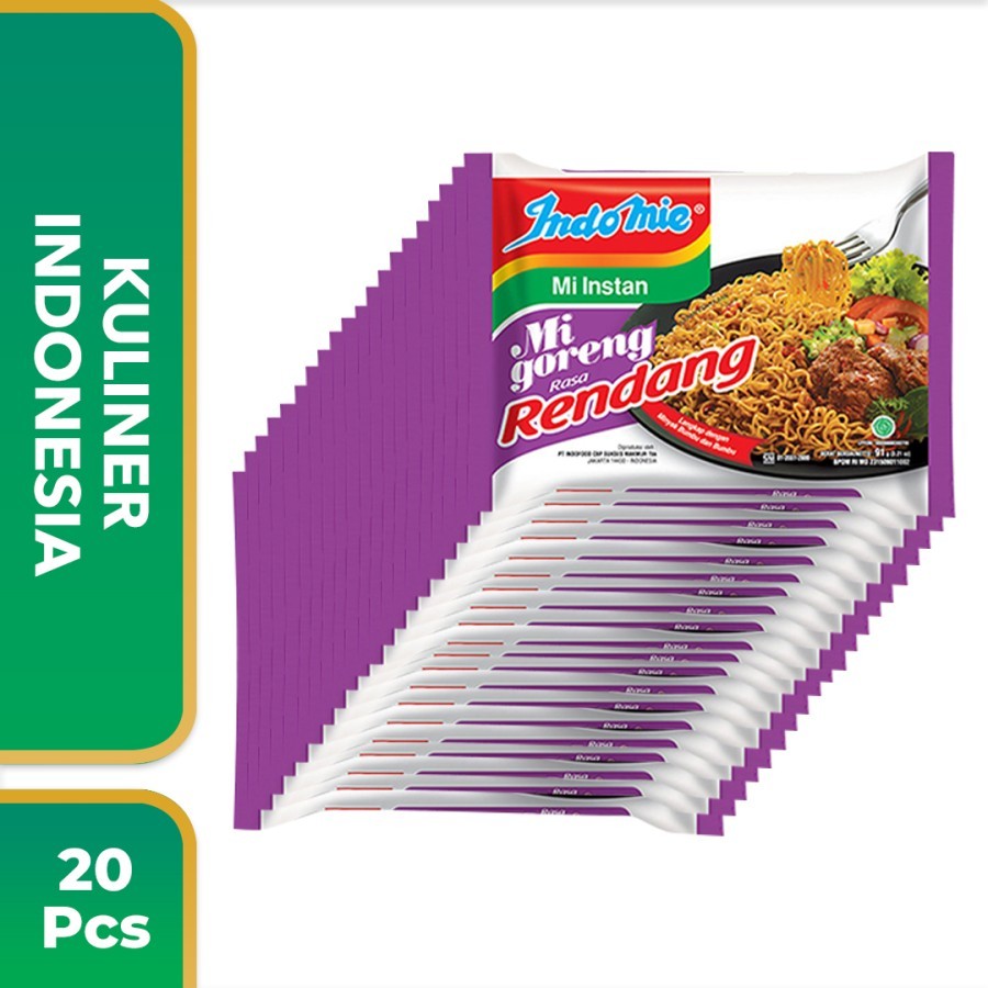 

[ Paket Isi 20 ] Indomie Mi Instan Goreng Rasa Rendang 91g