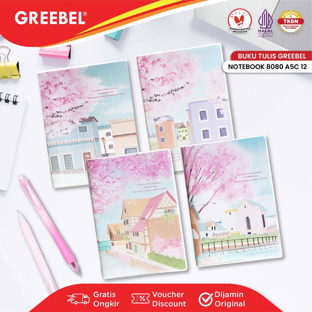 

GREEBEL NOTE BOOK 8080 A5C 12 /Agenda/Planner Lucu unik/Buku Catatan Spiral Notebook 80 halaman