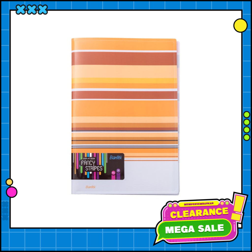 

Bantex Fancy Stripe Display Book (30 Pocket) Folio Yellow 3197 06