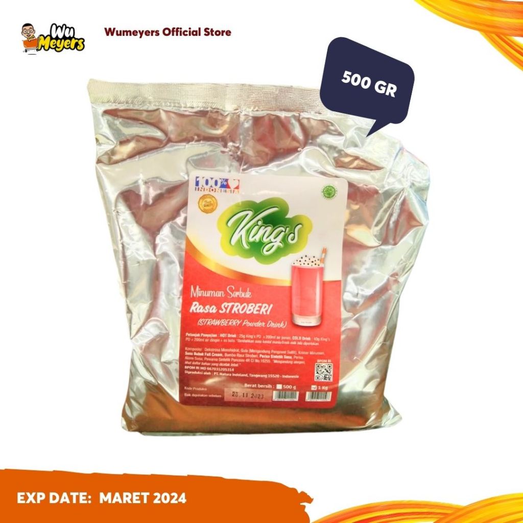 

Minuman Bubuk Strawberry Kings Powder Drink Strawberry Bubuk Minuman Strawberry 500 gr