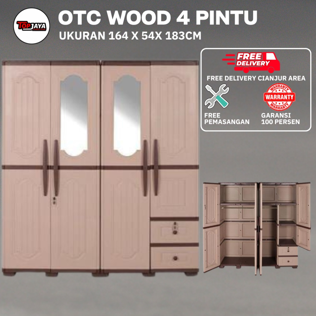 OTC WOOD 4P Lemari Pakaian Plastik 4p - OLYMPLST 4P