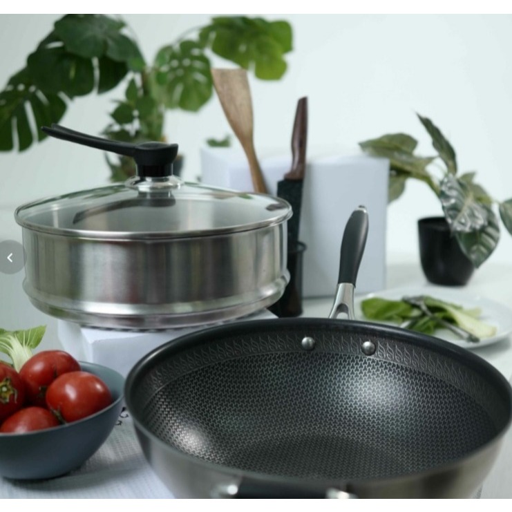 Ichi-I Honeycomb Wok + Steamer