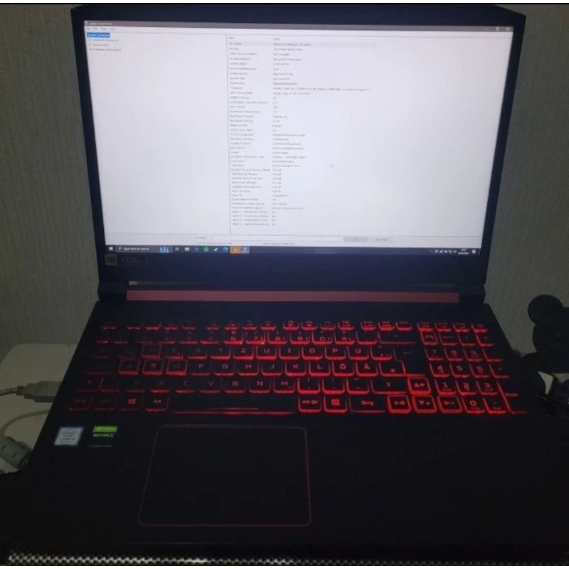 acer nitro 5 i5 gen 9 RTX 2060 16/256gb