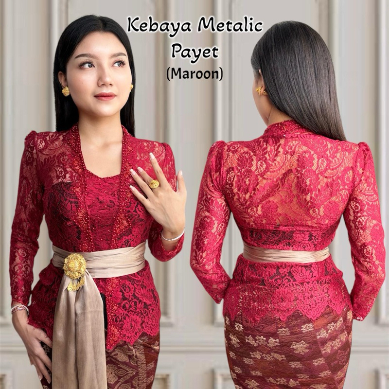 KEBAYA BALI SEMIFRANCE PAYET LENGAN PANJANG