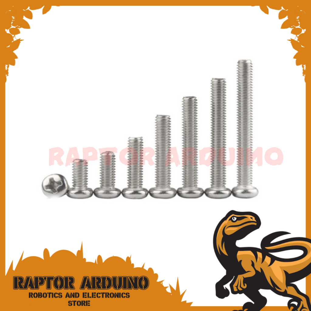 Baut M4 4x8 Baut Jp4x8 Kepala Obeng M4x8 M4 x 8 SILVER