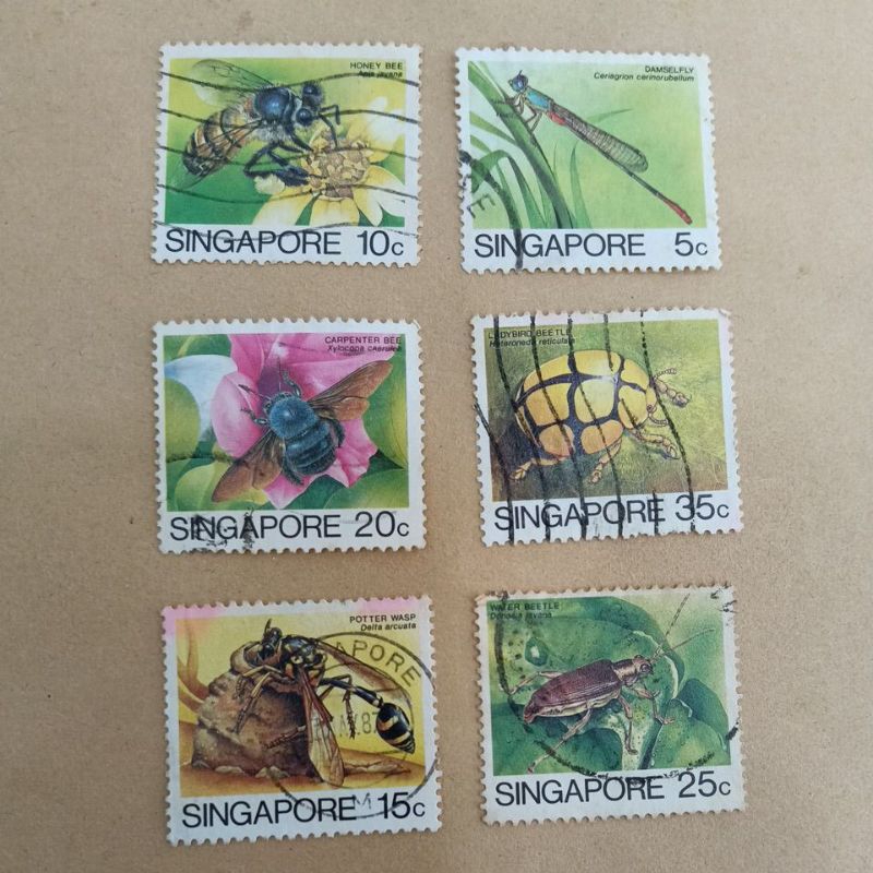 

perangko bekas Singapura 6pcs