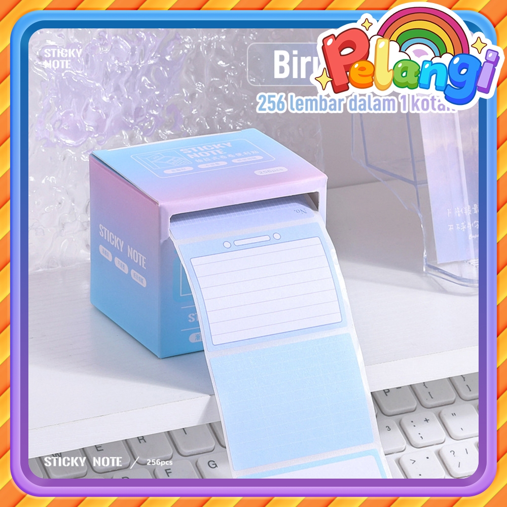 

256 Lembar Label Corak Gradasi Unik Cocok Pull-out Memo Sticky/Sticky Notes Penanda Halaman Sticky Note （Biru Merah Muda ）