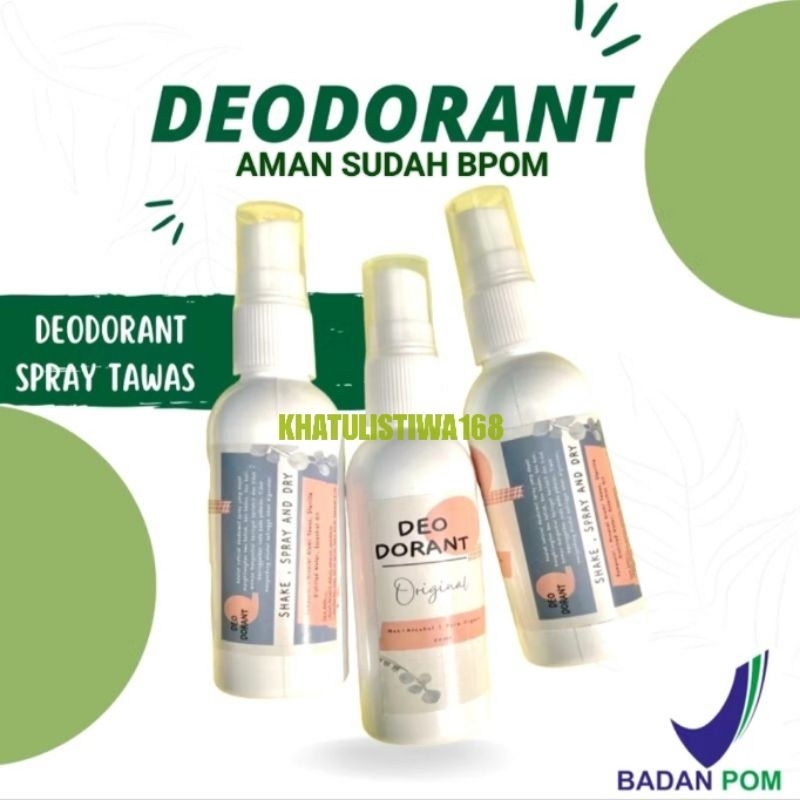 DEODORANT TAWAS SPRAY ORIGINAL BPOM DAN DEO CARE ALAMI TANPA ALKOHOL NATURAL SPRAY DEODORAN TAWAS DE