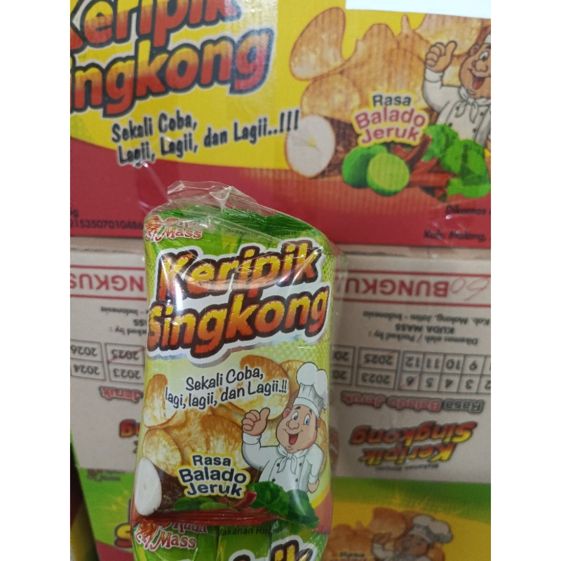 

1 PACK (10Pcs) KERIPIK SINGKONG RASA BALADO JERUK UD. KUDA MASS A