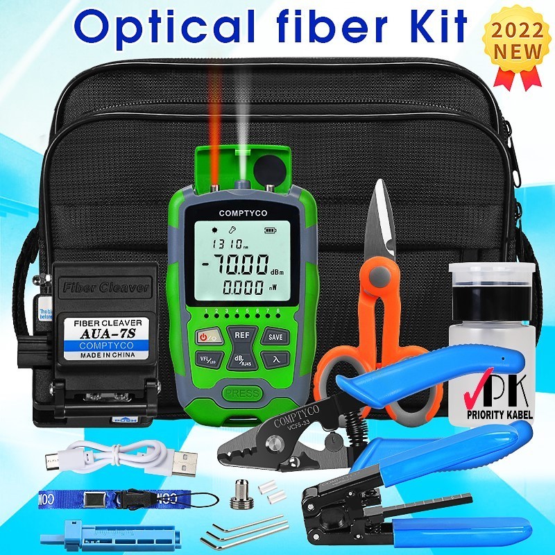 ToolSet Fiber Optic FO AUA-MC70 Fiber Tool Kit Alat Fiber Optik Alat Serat Optik Kit POWER Set Alat