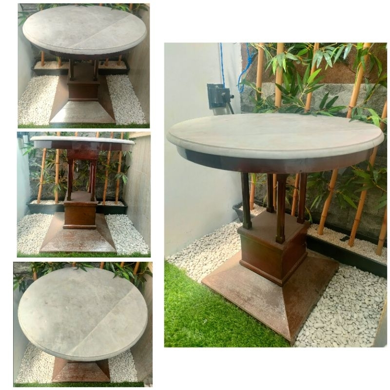 Meja Kuno Marmer Kayu Barang Antik NEGO