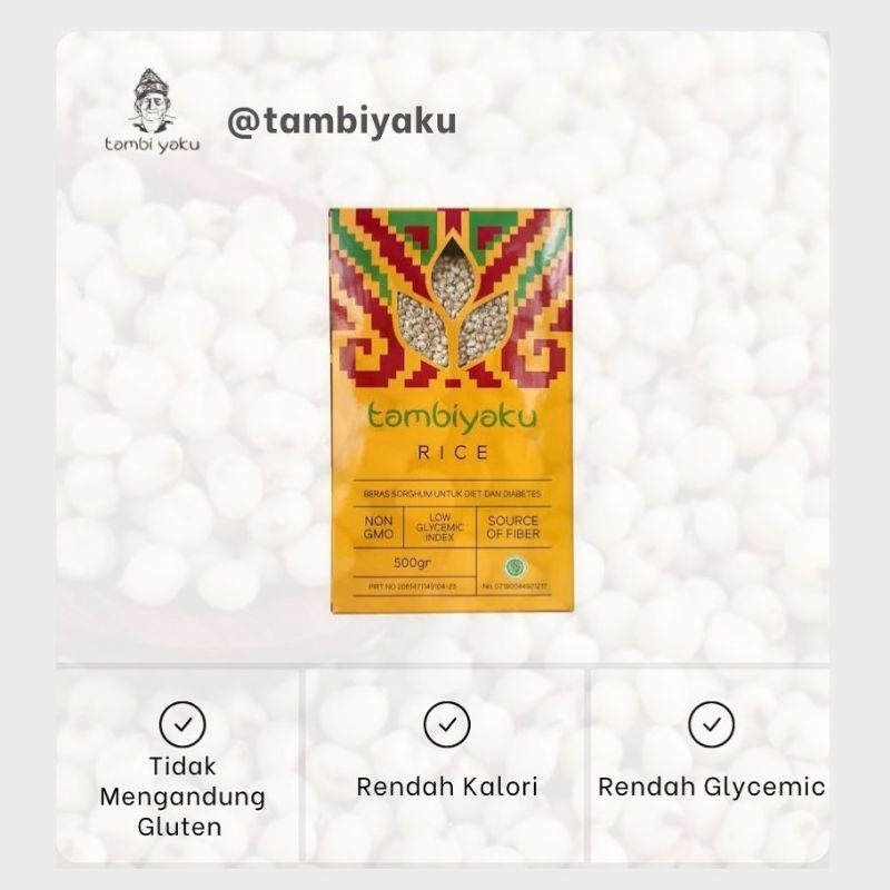 

Beras sorghum 500gr pecah kulit Tambiyaku / beras sorgum pecah kulit 500gr