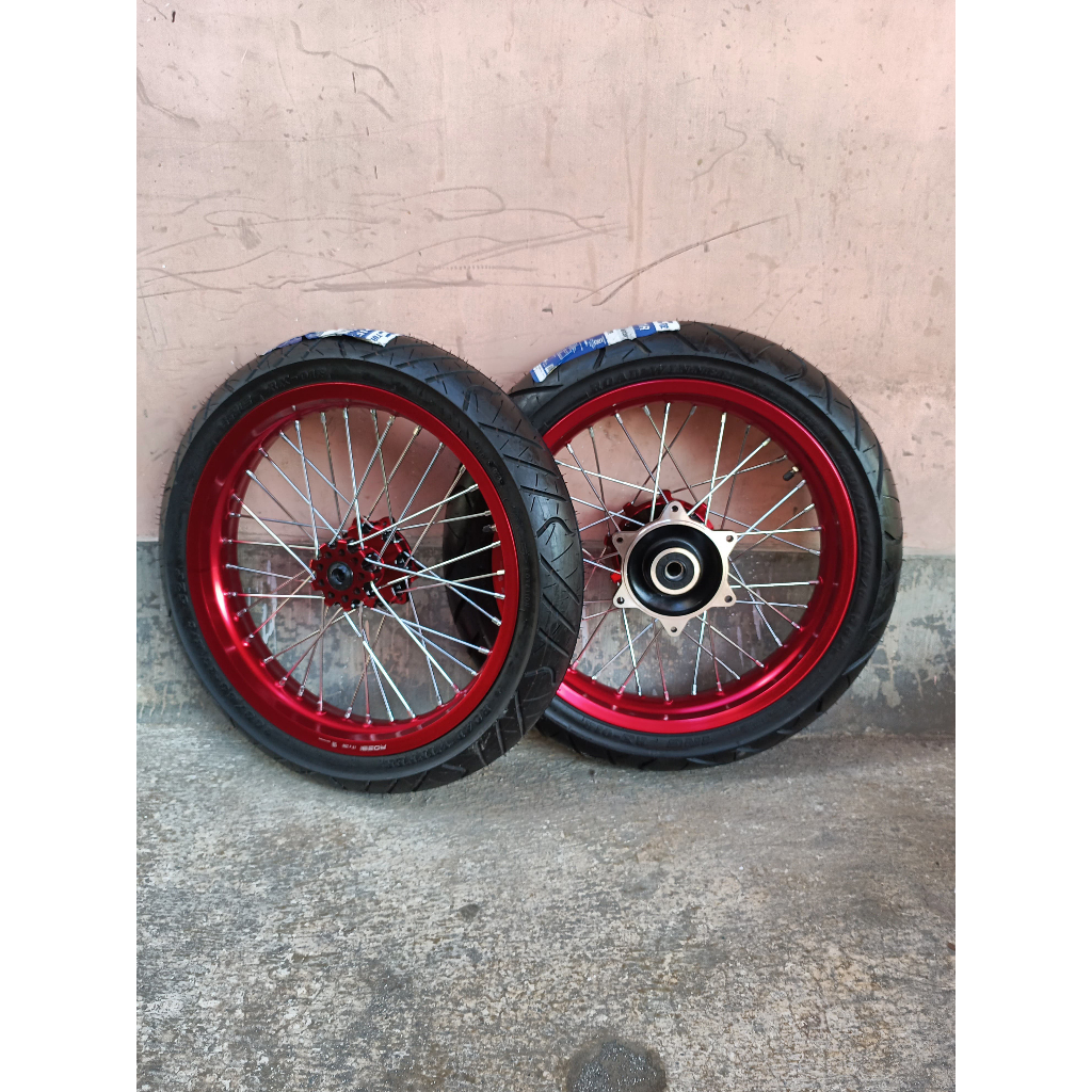 Paket Roda Supermoto CRF Ban IRC Baru Wheelset SUMO CRF 150 L Ring 17