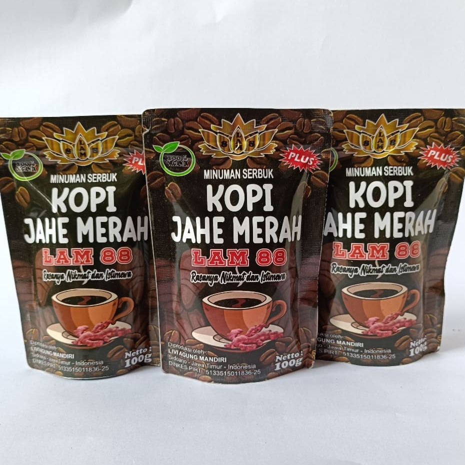 

kopi jahe merah instant kemasan 100g