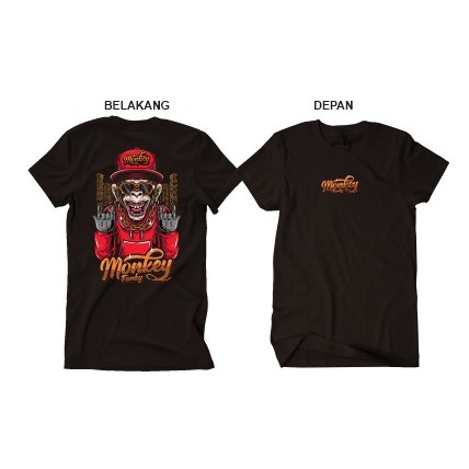 Keren Kaos Distro Monkey Funky Kaos Cotton Combed 30s