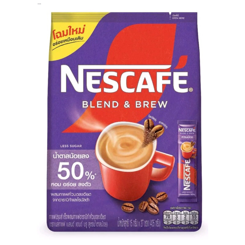 

nescaf blend & brew Less sugar 50 % / kurang gula / kurang manis 50% Thailand