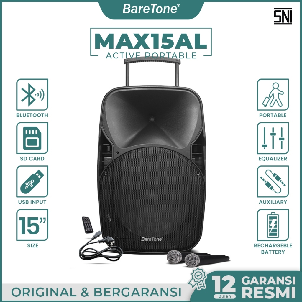 SPEAKER WIRELESS PORTABLE BARETONE 15 AL ORIGINAL