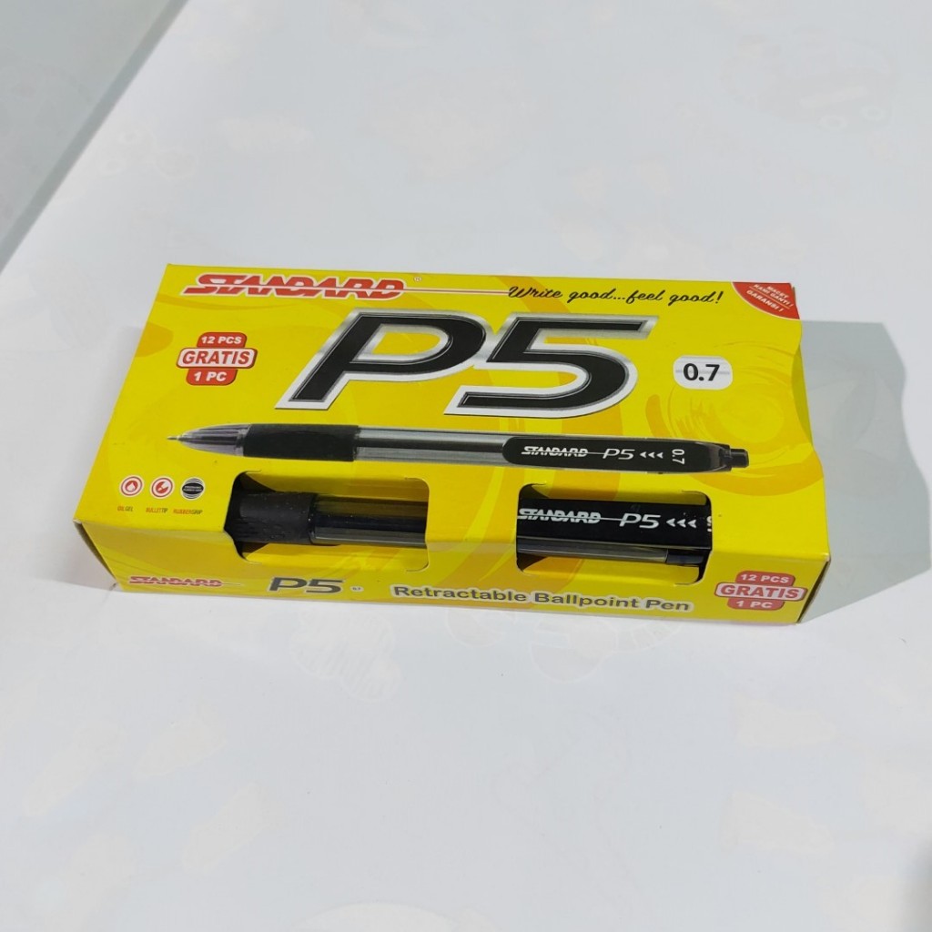 

Pulpen Standard P5 0.7 Hitam Ballpoint Cetek - 1 Lusin