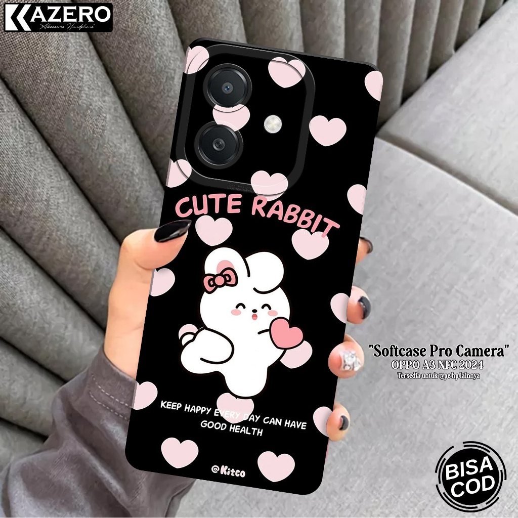 KAZERO Softcase OPPO A3 NFC 2024 Fashion Case Kartun Case OPPO A3 NFC 2024 Silikon Pro Camera Kesing