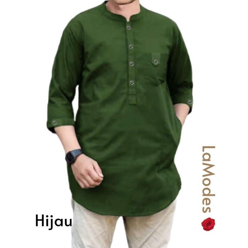 official qurta koko pria masa kini baju kemeja muslim pria atasan koko trikhan