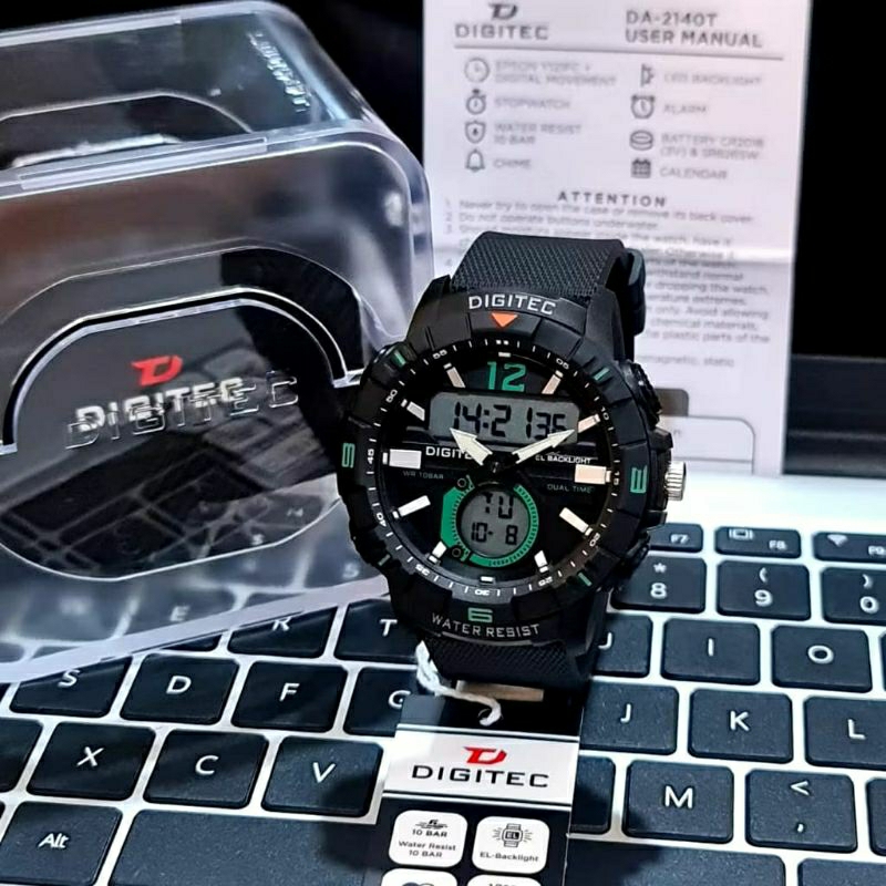 Sale Promo Jam Tangan Digitec Dualtime Fashion Kasual WR10 Bar Original Terlaris