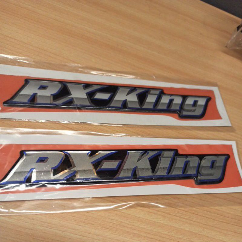 Emblem logo stiker tangki RX king  2002 hijau dan box aki rxking 2003 biru original lospek