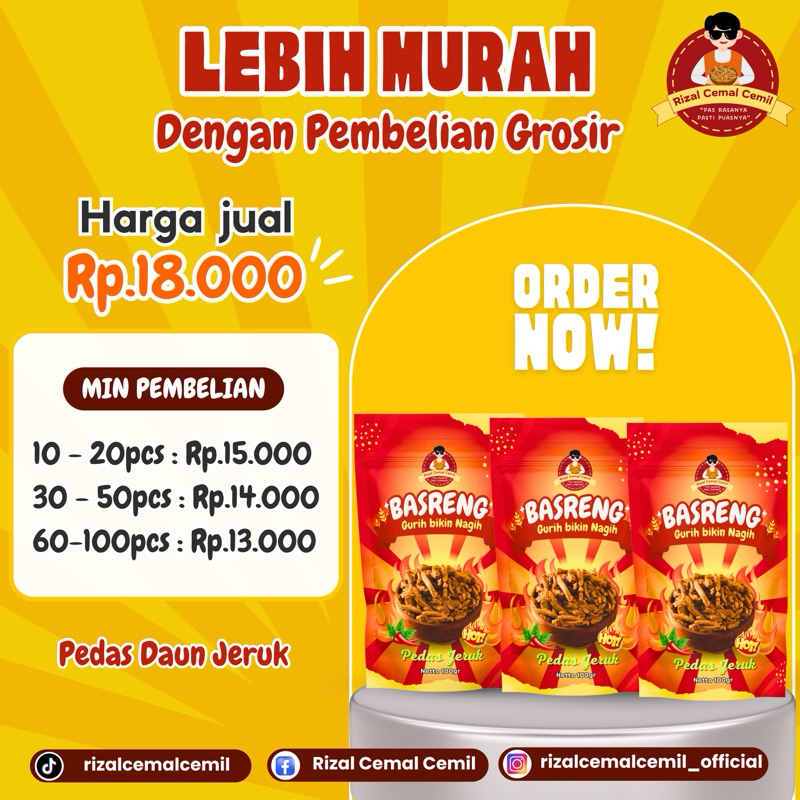 

BASRENG PEDAS DAUN JERUK (KHUSUS PEMBELIAN GROSIR) RIZAL CEMAL CEMIL