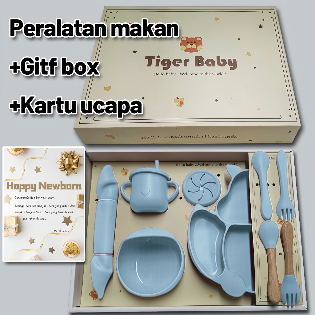 Hampers Bayi Kado Lahiran Anak Perempuan Laki Laki Parcel Mpasi Peralatan Makan Silikon 1-2 Tahun Pa
